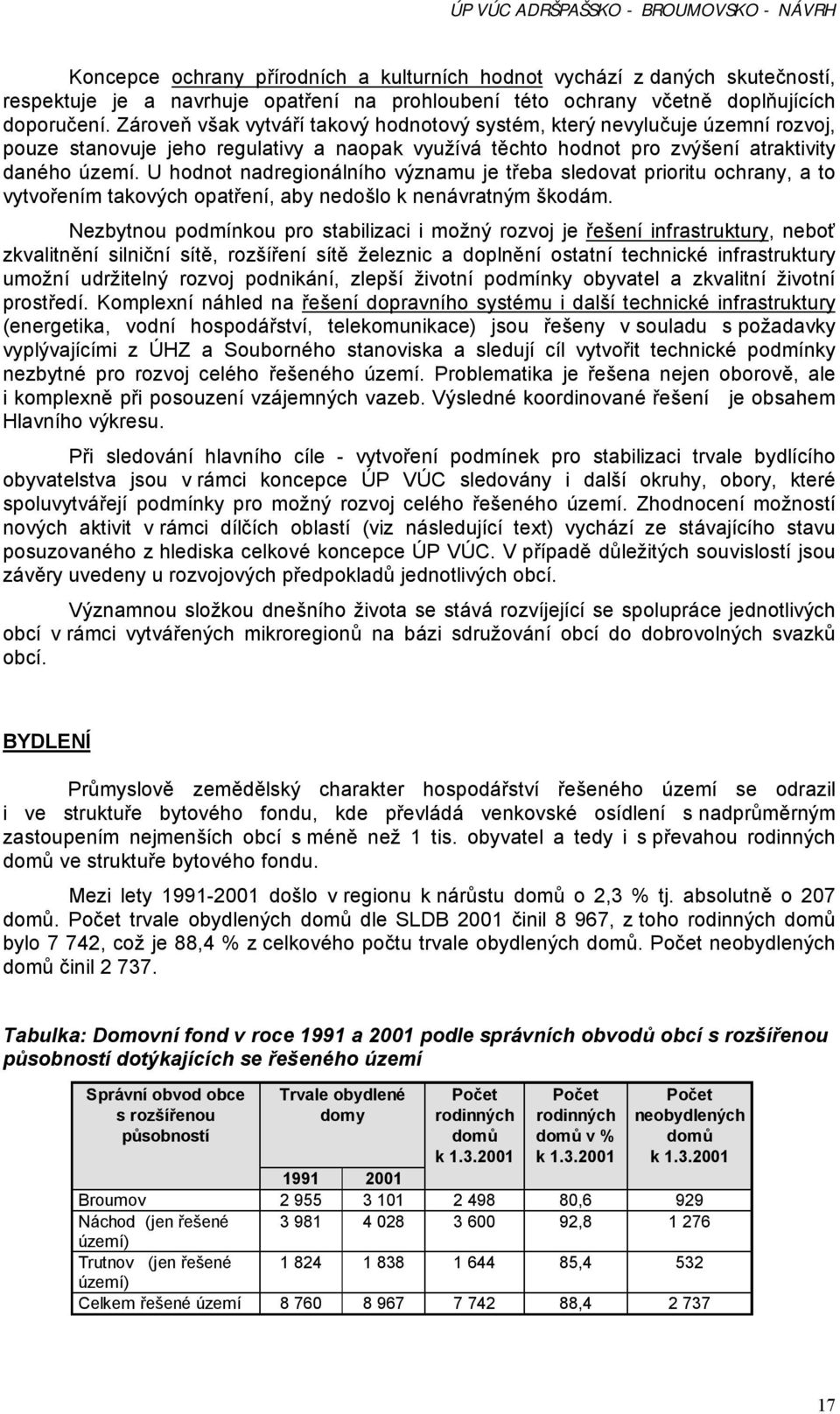 U hodnot nadregionálního významu je třeba sledovat prioritu ochrany, a to vytvořením takových opatření, aby nedošlo k nenávratným škodám.