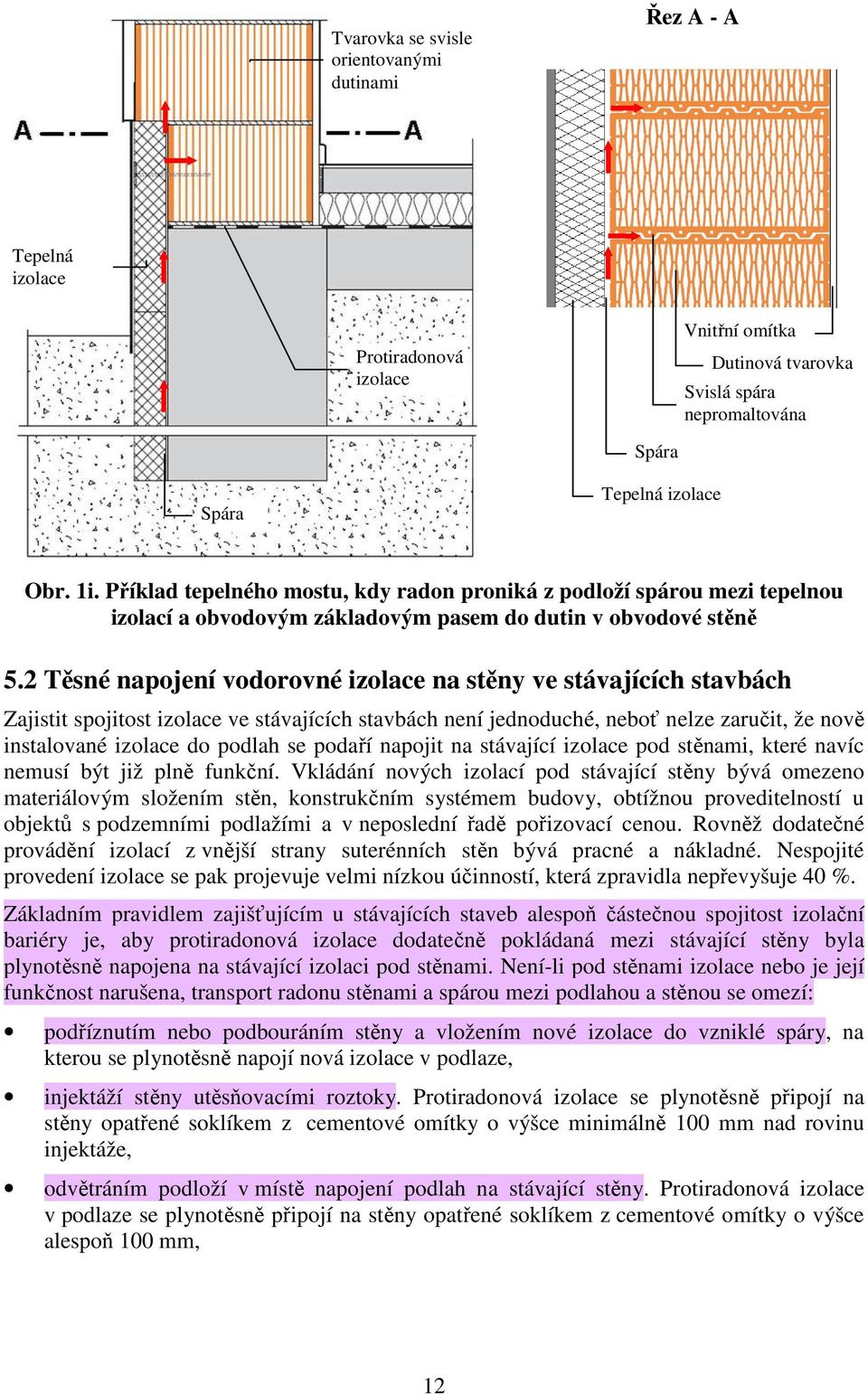 2 Těsné napojení vodorovné izolace na stěny ve stávajících stavbách Zajistit spojitost izolace ve stávajících stavbách není jednoduché, neboť nelze zaručit, že nově instalované izolace do podlah se