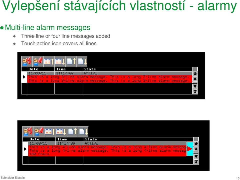 line or four line messages added Touch