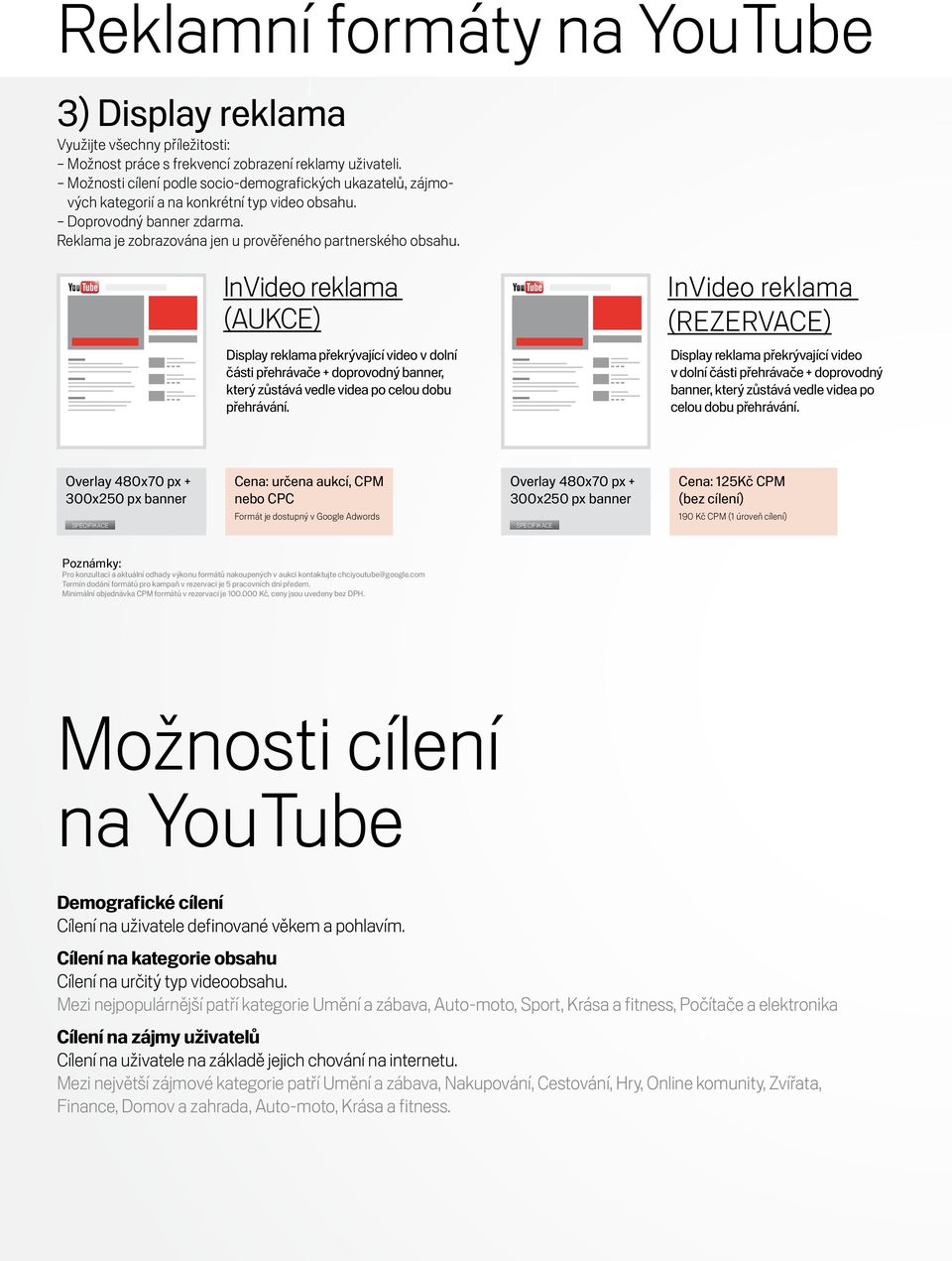 InVideo reklama InVideo reklama (REZERVACE) Display reklama překrývající video v dolní části přehrávače + doprovodný banner, který zůstává vedle videa po celou dobu přehrávání.