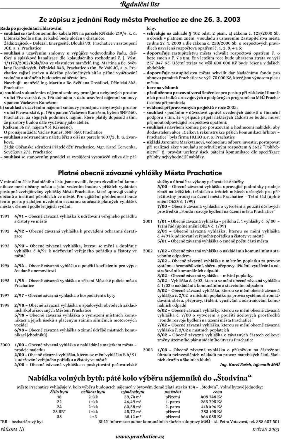 j. Výst. 1/1173/2002/Kola/Kva ve vlastnictví manželů Ing. Martina a Bc. Světlany Dostálových, Dělnická 343, Prachatice s 