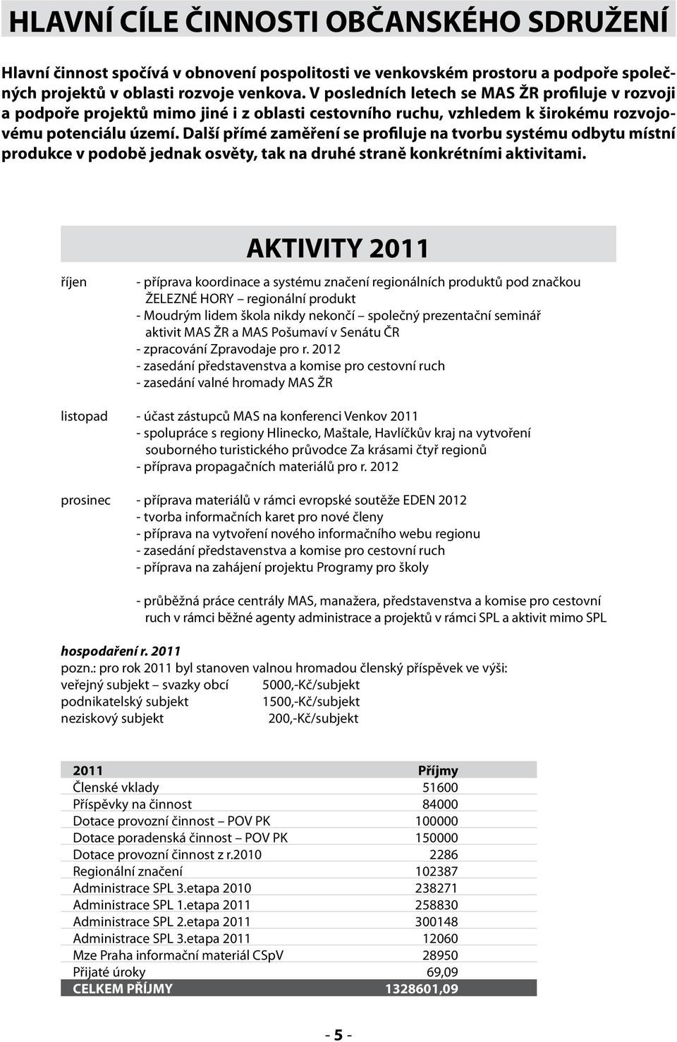 Další přímé zaměření se profiluje na tvorbu systému odbytu místní produkce v podobě jednak osvěty, tak na druhé straně konkrétními aktivitami.