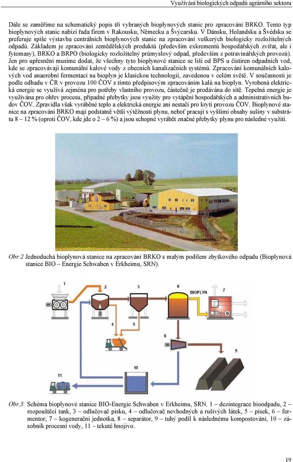 Základem je zpracování zemědělských produktů (především exkrementů hospodářských zvířat, ale i fytomasy), BRKO a BRPO (biologicky rozložitelný průmyslový odpad, především z potravinářských provozů).