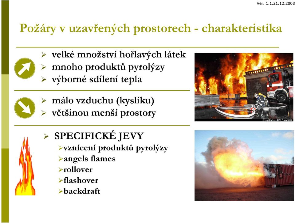 málo vzduchu (kyslíku) většinou menší prostory SPECIFICKÉ JEVY