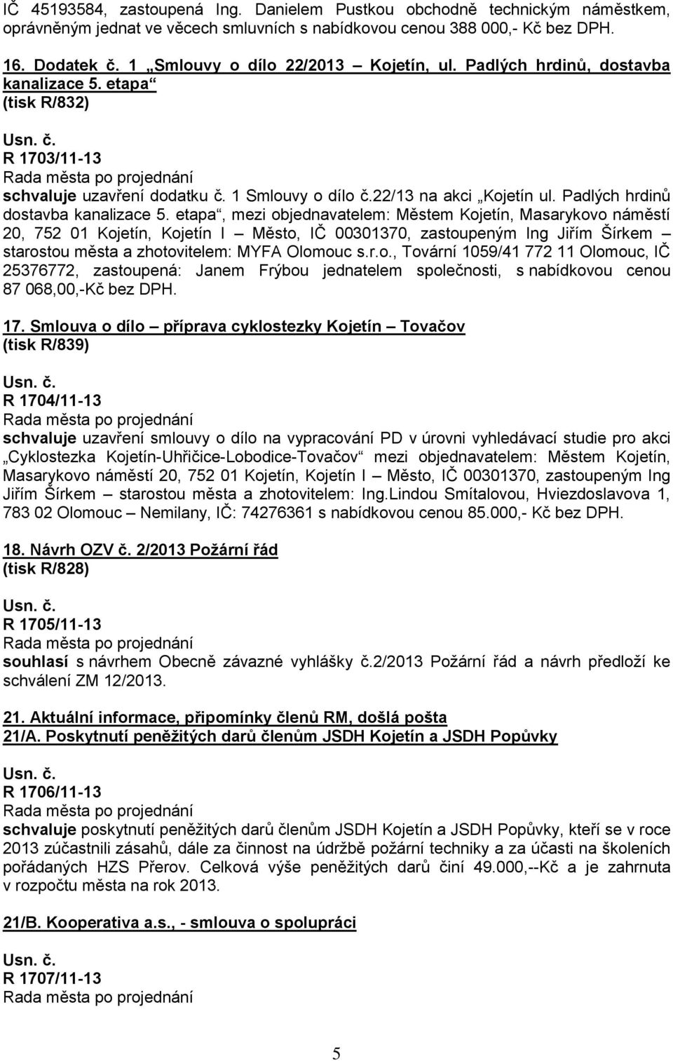 Padlých hrdinů dostavba kanalizace 5.
