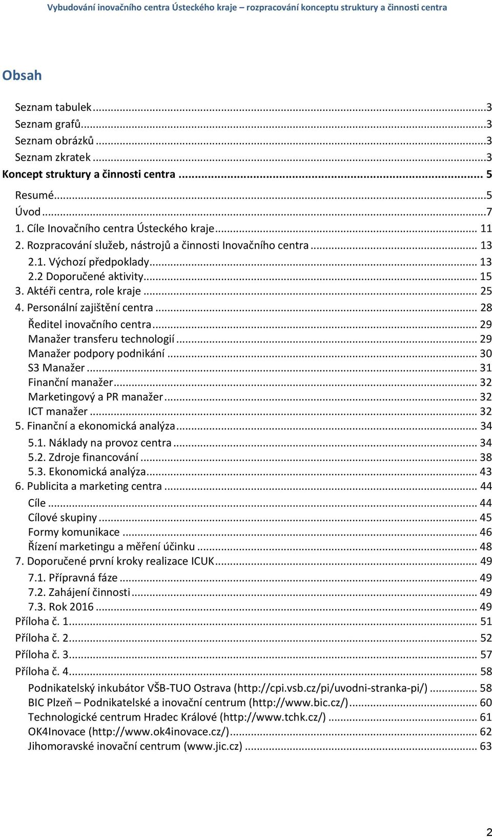 .. 28 Ředitel inovačního centra... 29 Manažer transferu technologií... 29 Manažer podpory podnikání... 30 S3 Manažer... 31 Finanční manažer... 32 Marketingový a PR manažer... 32 ICT manažer... 32 5.