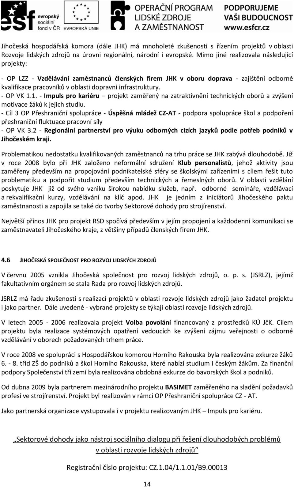 - OP VK 1.1. - Impuls pro kariéru projekt zaměřený na zatraktivnění technických oborů a zvýšení motivace žáků k jejich studiu.