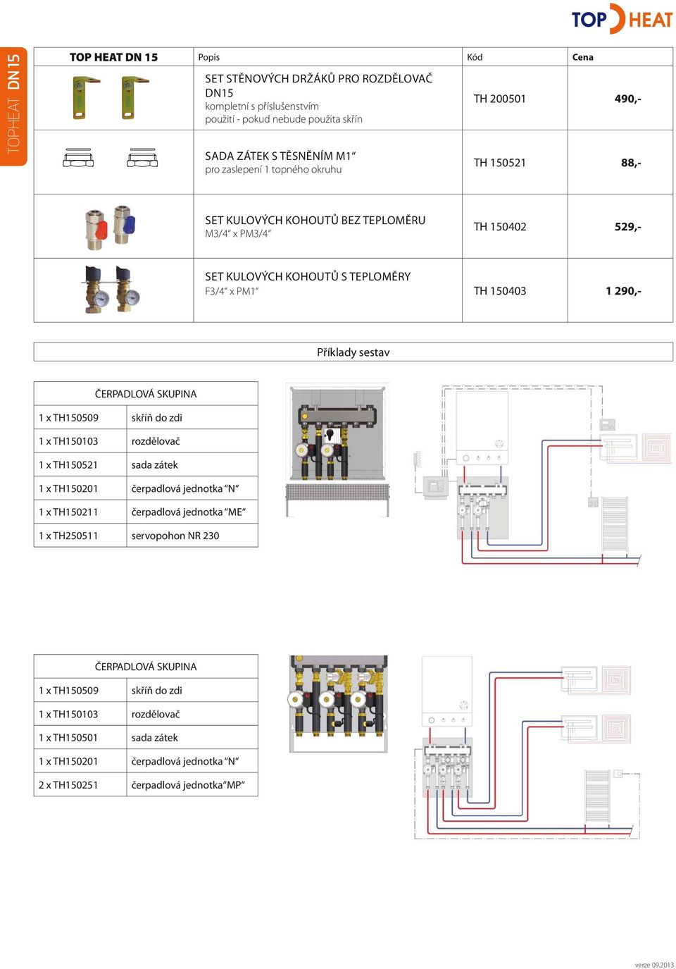 sestav ČERPADLOVÁ SKUPINA 1 x TH150509 skříň do zdi 1 x TH150103 rozdělovač 1 x TH150521 sada zátek 1 x TH150201 čerpadlová jednotka N 1 x TH150211 čerpadlová jednotka ME 1 x