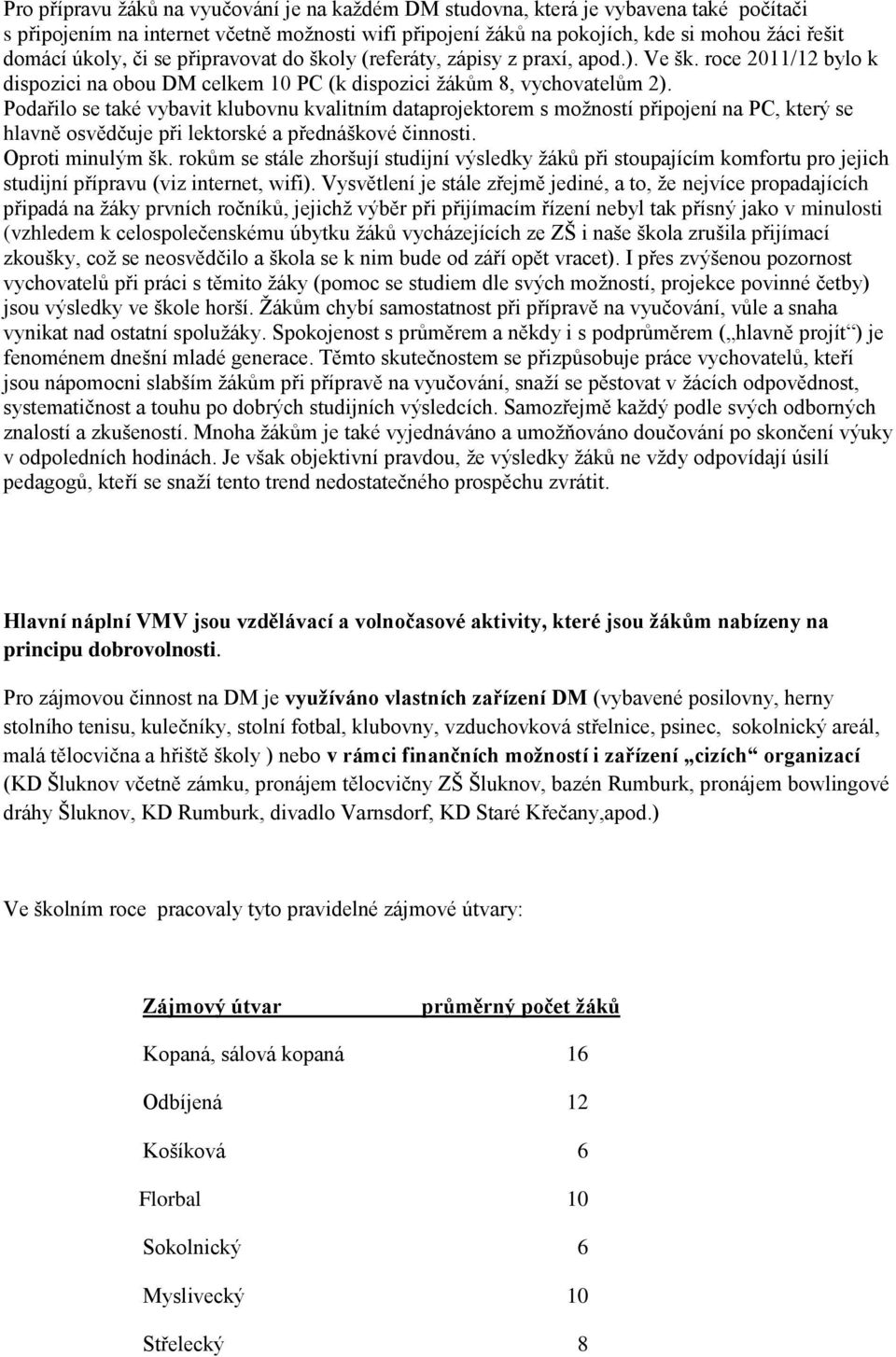 Podařilo se také vybavit klubovnu kvalitním dataprojektorem s možností připojení na PC, který se hlavně osvědčuje při lektorské a přednáškové činnosti. Oproti minulým šk.