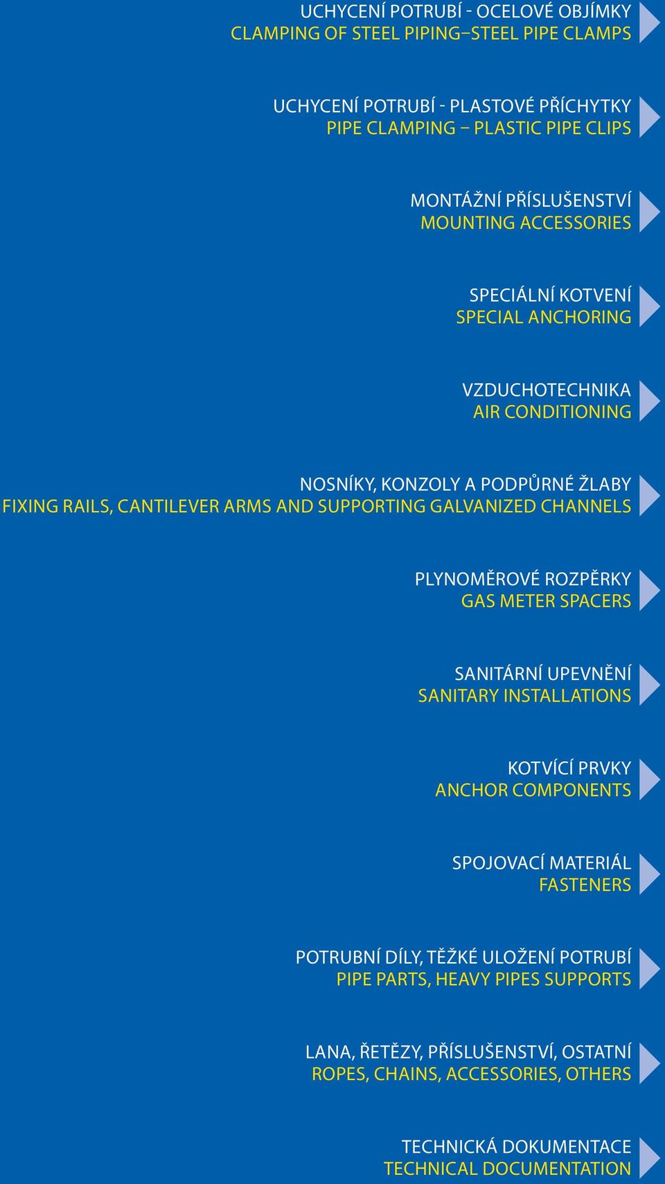 Plynoměrové rozpěrky Gas meter spacers Sanitární upevnění Sanitary Installations Kotvící prvky Anchor components Spojovací materiál Fasteners Potrubní díly, těžké uložení potrubí Pipe