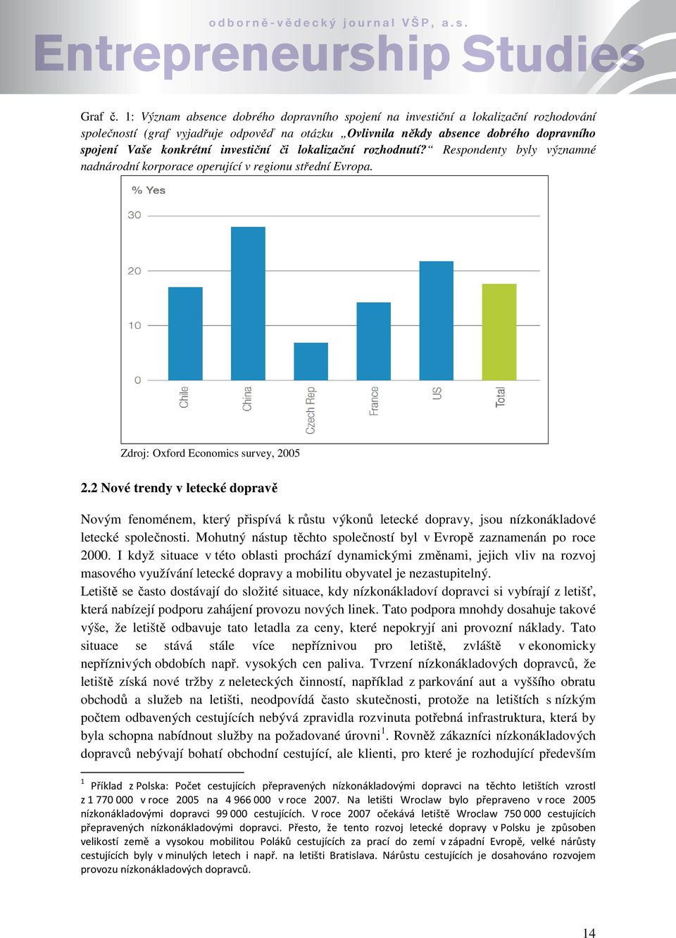 investiční či lokalizační rozhodnutí? Respondenty byly významné nadnárodní korporace operující v regionu střední Evropa. Zdroj: Oxford Economics survey, 2005 2.