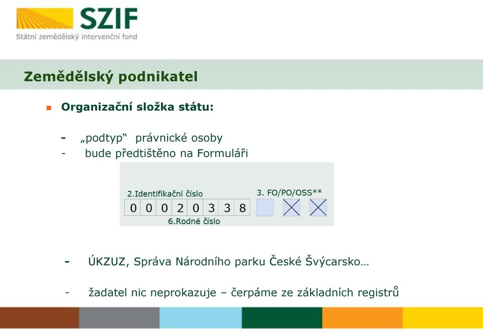 Formuláři - ÚKZUZ, Správa Národního parku České