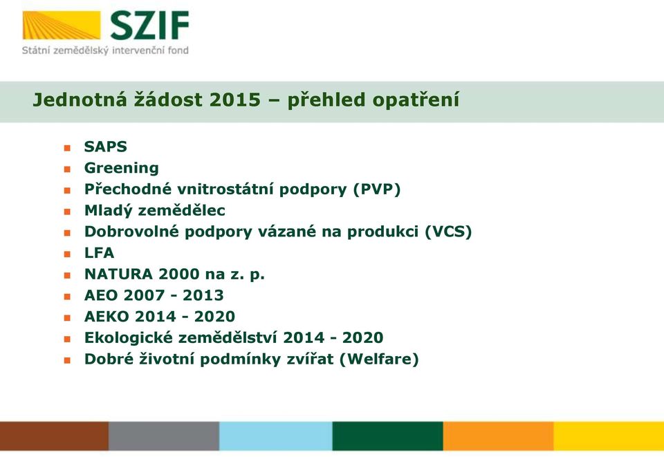 na produkci (VCS) LFA NATURA 2000 na z. p. AEO 2007-2013 AEKO