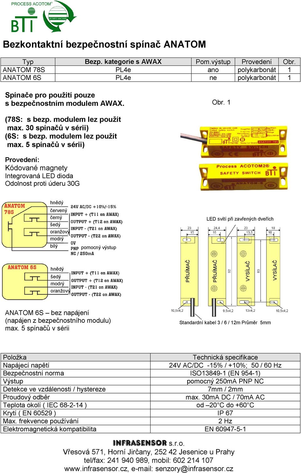 modulem lez použít max. 30 spínačů v sérii) (6S: s bezp. modulem lez použít max.