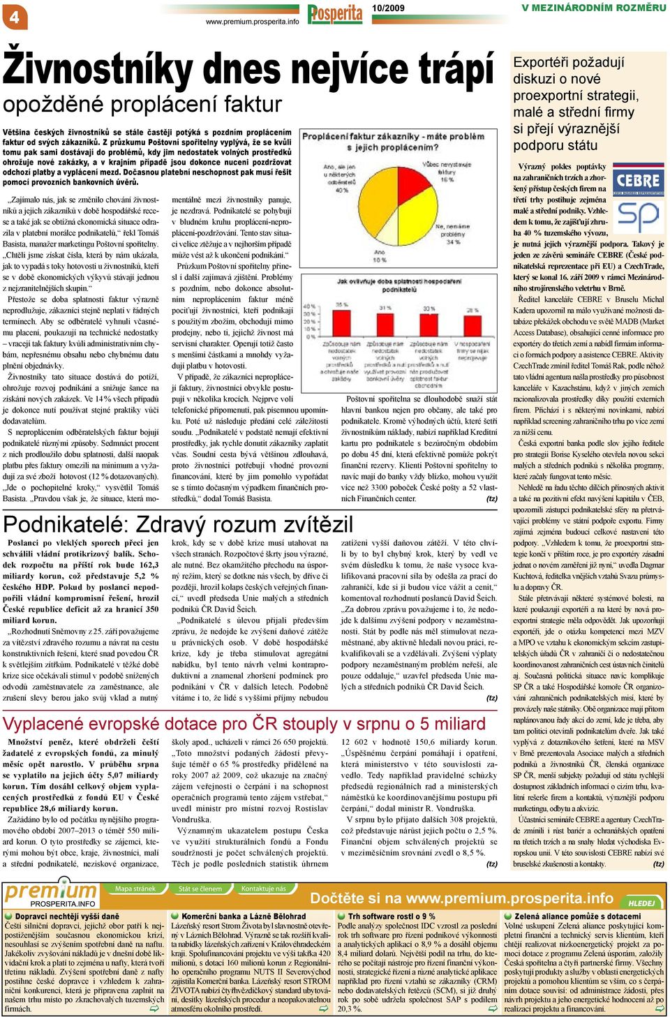 Z průzkumu Poštovní spořitelny vyplývá, že se kvůli tomu pak sami dostávají do problémů, kdy jim nedostatek volných prostředků ohrožuje nové zakázky, a v krajním případě jsou dokonce nuceni