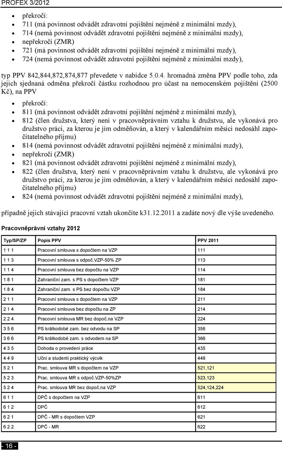 (nemá povinnost odvádět zdravotní pojištění nejméně z minimální mzdy), typ PPV 842