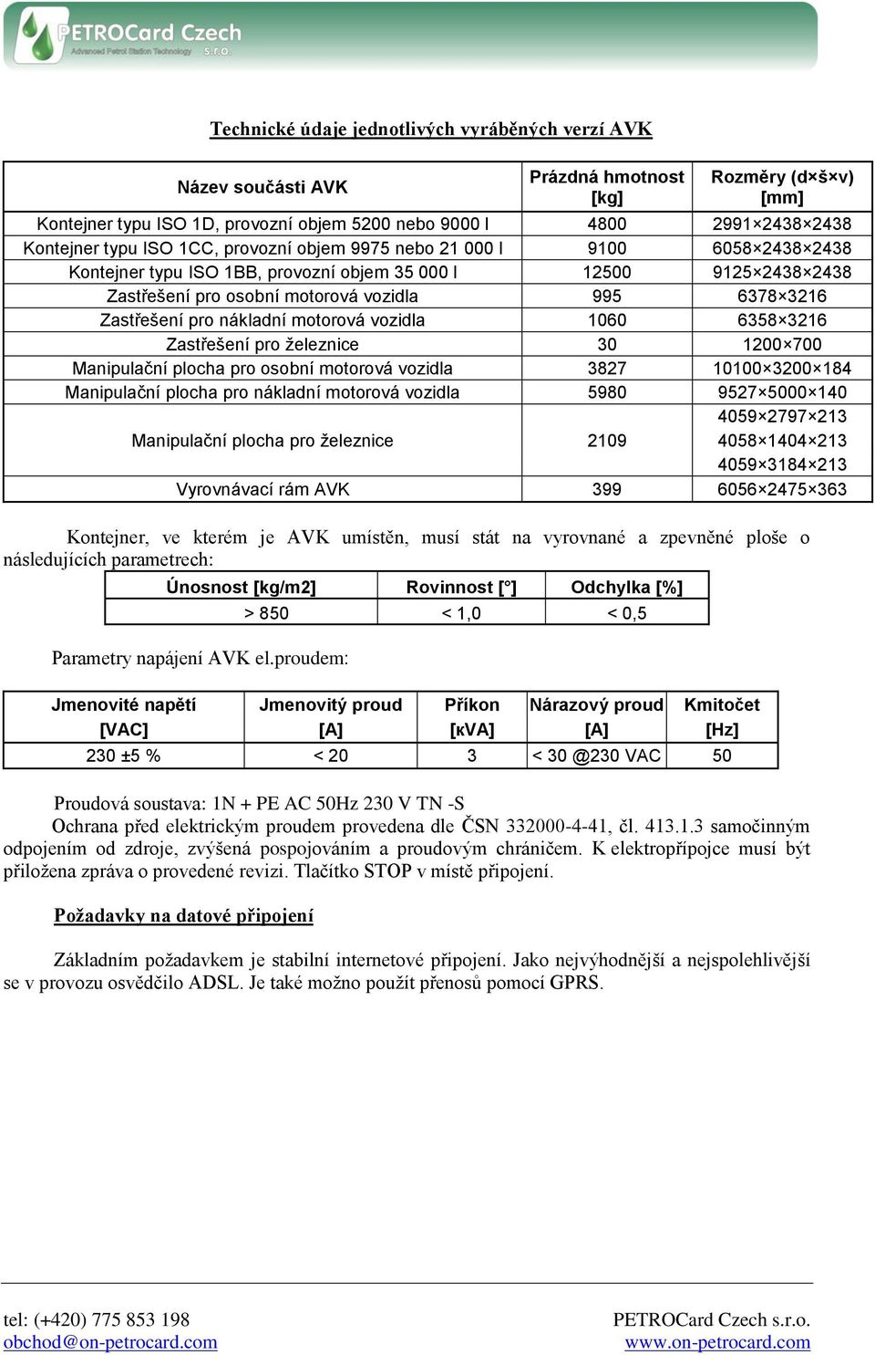 Zastřešení pro nákladní motorová vozidla 1060 6358 3216 Zastřešení pro železnice 30 1200 700 Маnipulační plocha pro osobní motorová vozidla 3827 10100 3200 184 Manipulační plocha pro nákladní