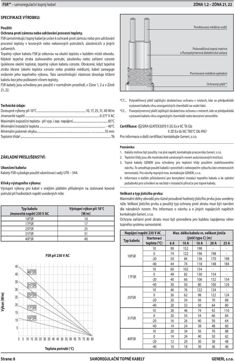 odezvou na okolní teplotu v každém místě obvodu Kdykoli tepelná ztráta izolovaného potrubí, zásobníku nebo zařízení vzroste (poklesne okolní teplota), tepelný výkon kabelu vzroste Obráceně, když