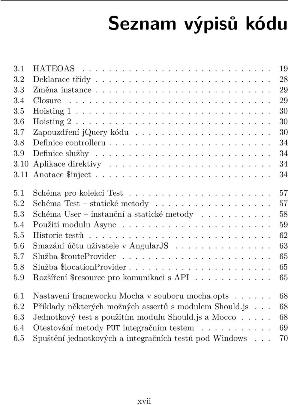 9 Definice služby........................... 34 3.10 Aplikace direktivy......................... 34 3.11 Anotace $inject........................... 34 5.1 Schéma pro kolekci Test...................... 57 5.