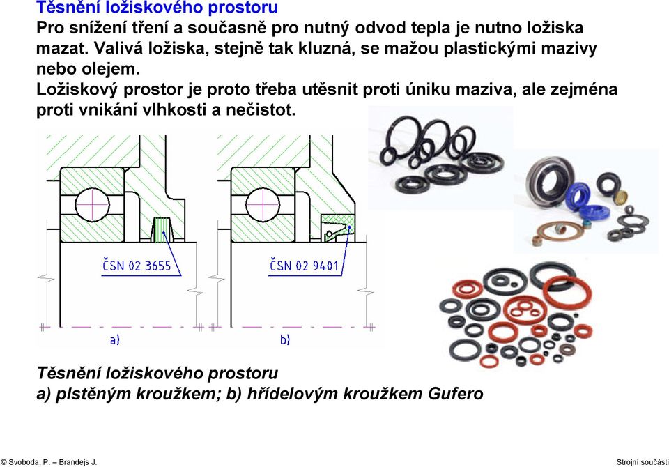 Ložiskový prostor je proto třeba utěsnit proti úniku maziva, ale zejména proti vnikání