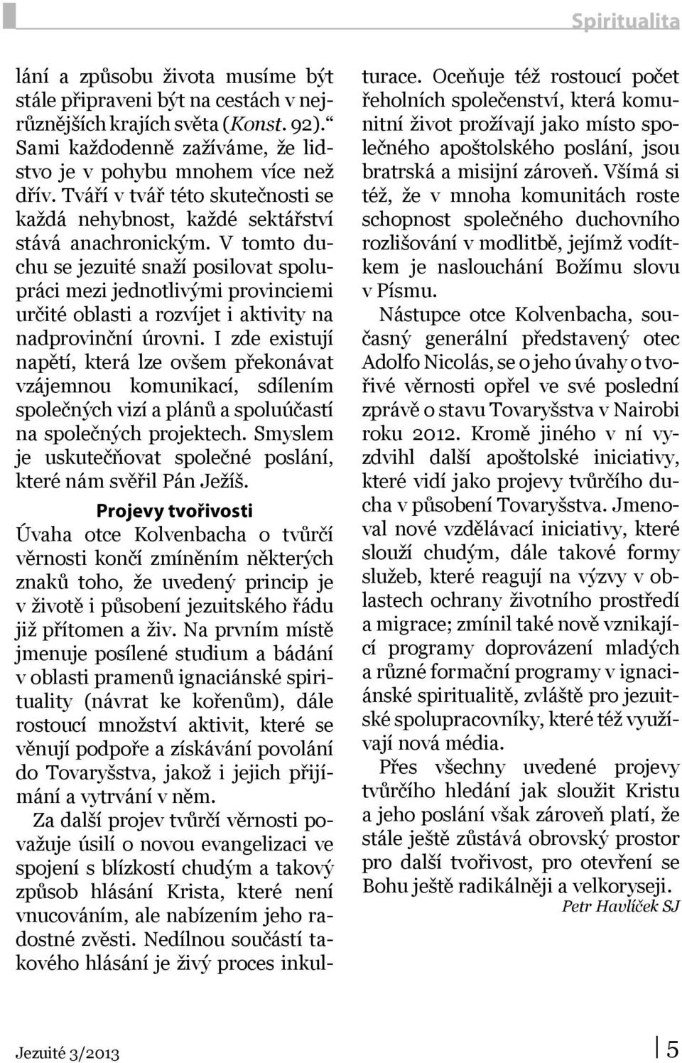 V tomto duchu se jezuité snaží posilovat spolupráci mezi jednotlivými provinciemi určité oblasti a rozvíjet i aktivity na nadprovinční úrovni.