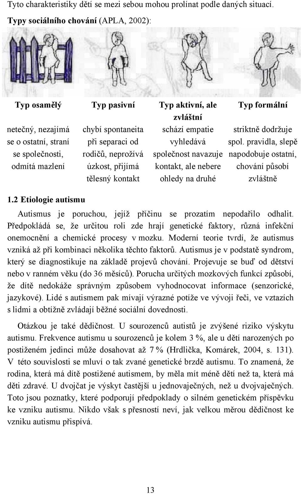 2 Etiologie autismu chybí spontaneita při separaci od rodičů, neprožívá úzkost, přijímá tělesný kontakt schází empatie vyhledává společnost navazuje kontakt, ale nebere ohledy na druhé Typ formální