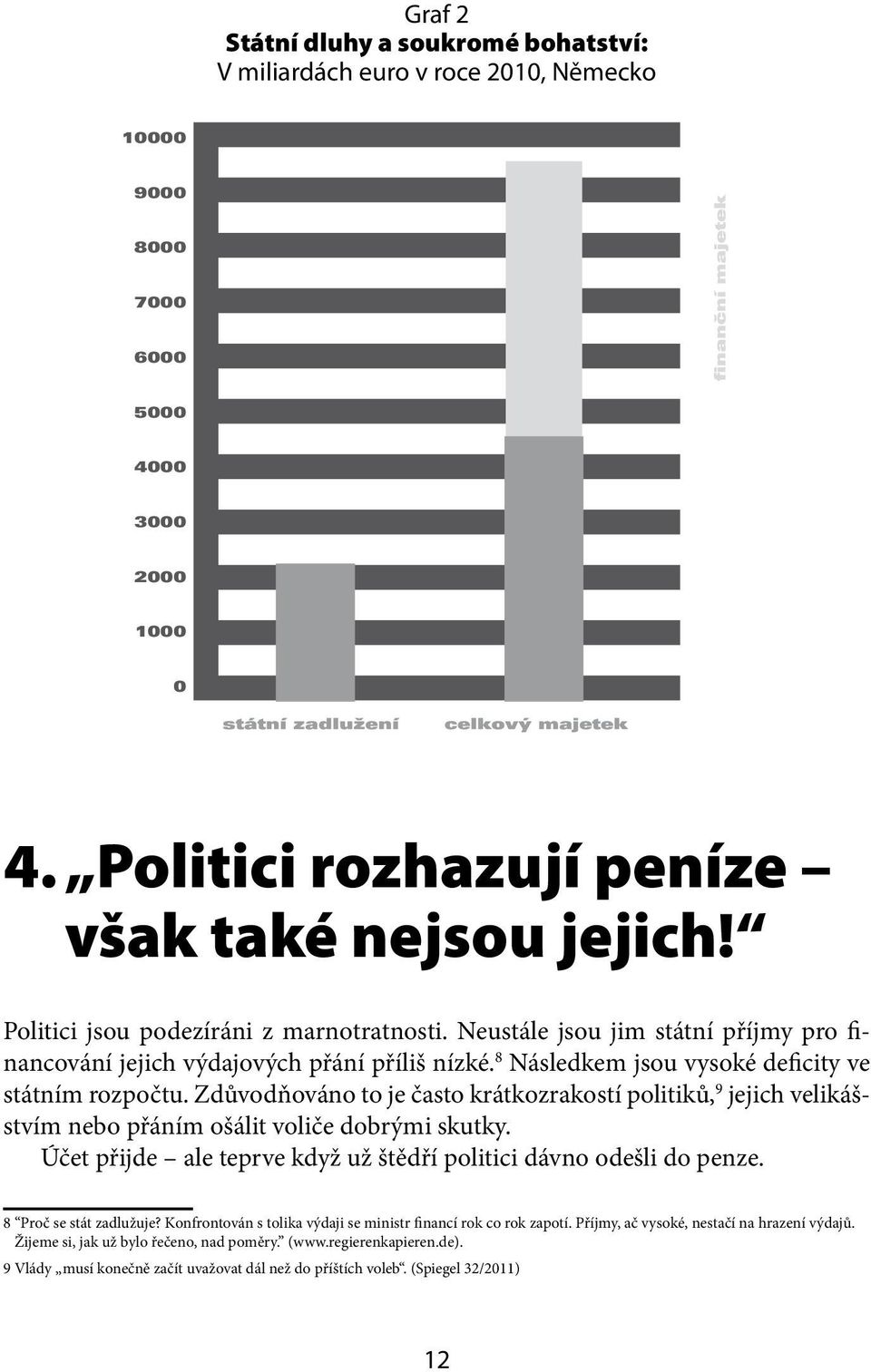 Zdůvodňováno to je často krátkozrakostí politiků, 9 jejich velikášstvím nebo přáním ošálit voliče dobrými skutky. Účet přijde ale teprve když už štědří politici dávno odešli do penze.