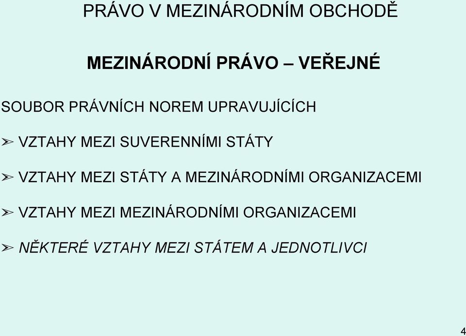 STÁTY A MEZINÁRODNÍMI ORGANIZACEMI VZTAHY MEZI