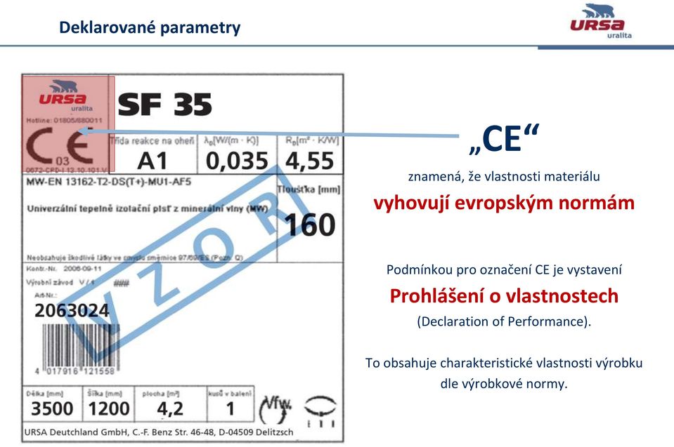 vystavení Prohlášení o vlastnostech (Declaration of