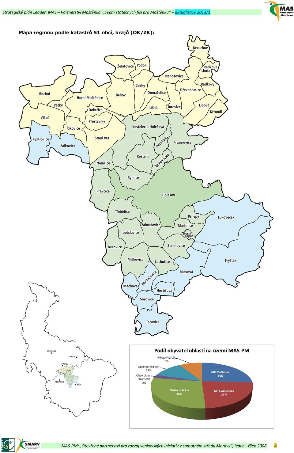 podle katastrů 51 obcí, krajů (OK/ZK): MASPM: Otevřené