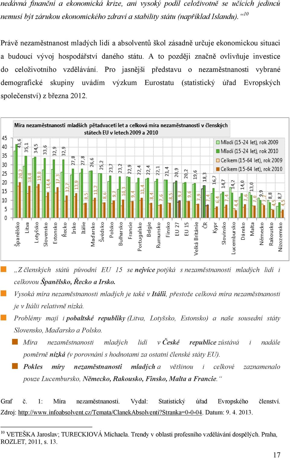 A to později značně ovlivňuje investice do celoţivotního vzdělávání.