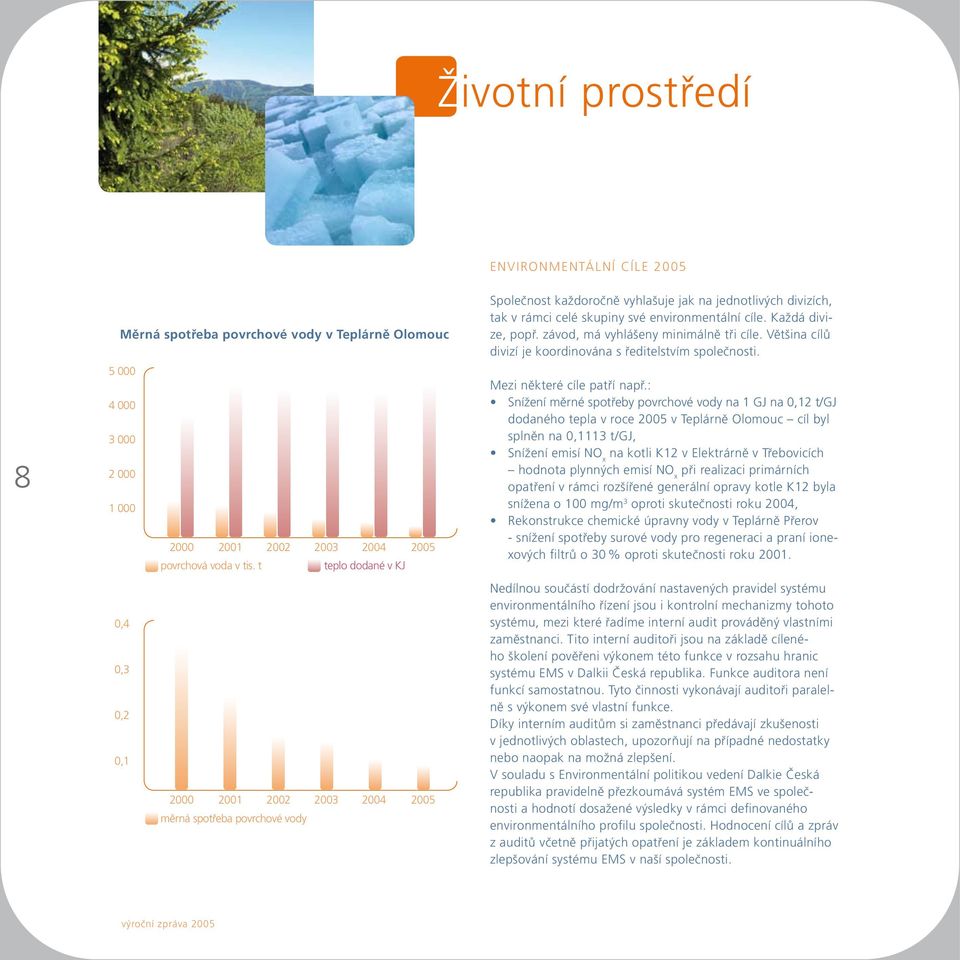 environmentální cíle. Každá divize, popř. závod, má vyhlášeny minimálně tři cíle. Většina cílů divizí je koordinována s ředitelstvím společnosti. Mezi některé cíle patří např.