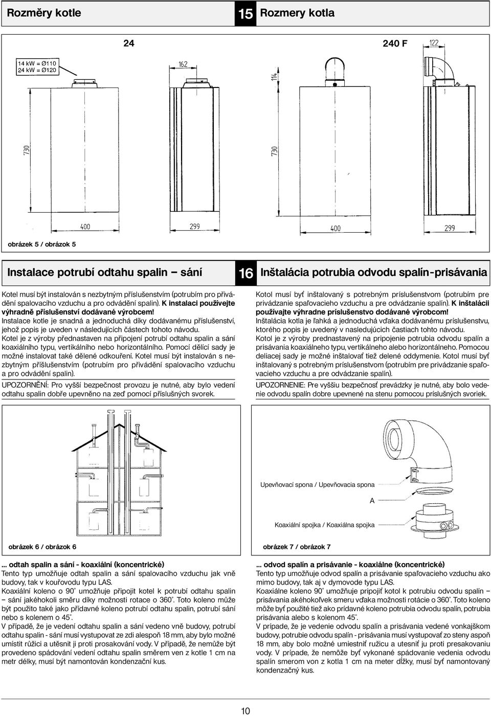 Instalace kotle je snadná a jednoduchá díky dodávanému příslušenství, jehož popis je uveden v následujících částech tohoto návodu.