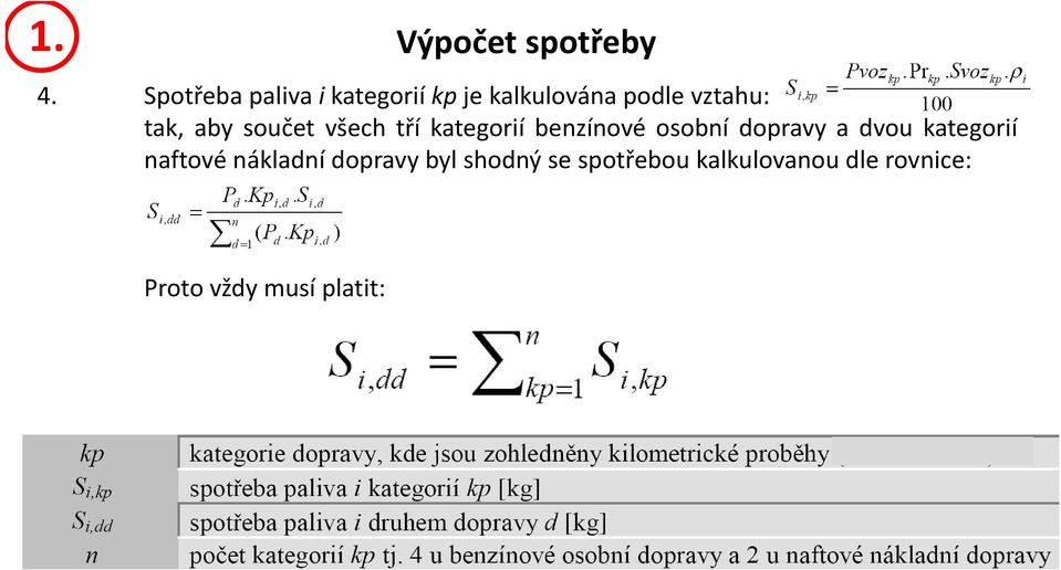 aby součet všech tří kategorií benzínové osobní dopravy a dvou