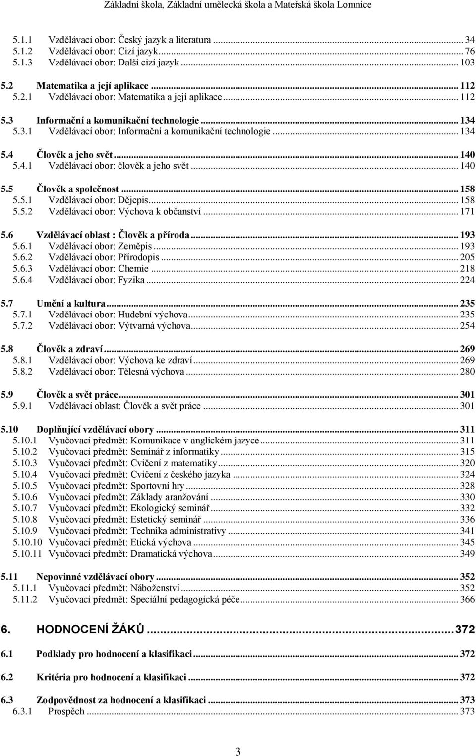 .. 140 5.5 Člověk a společnost... 158 5.5.1 Vzdělávací obor: Dějepis... 158 5.5.2 Vzdělávací obor: Výchova k občanství... 171 5.6 Vzdělávací oblast : Člověk a příroda... 193 5.6.1 Vzdělávací obor: Zeměpis.