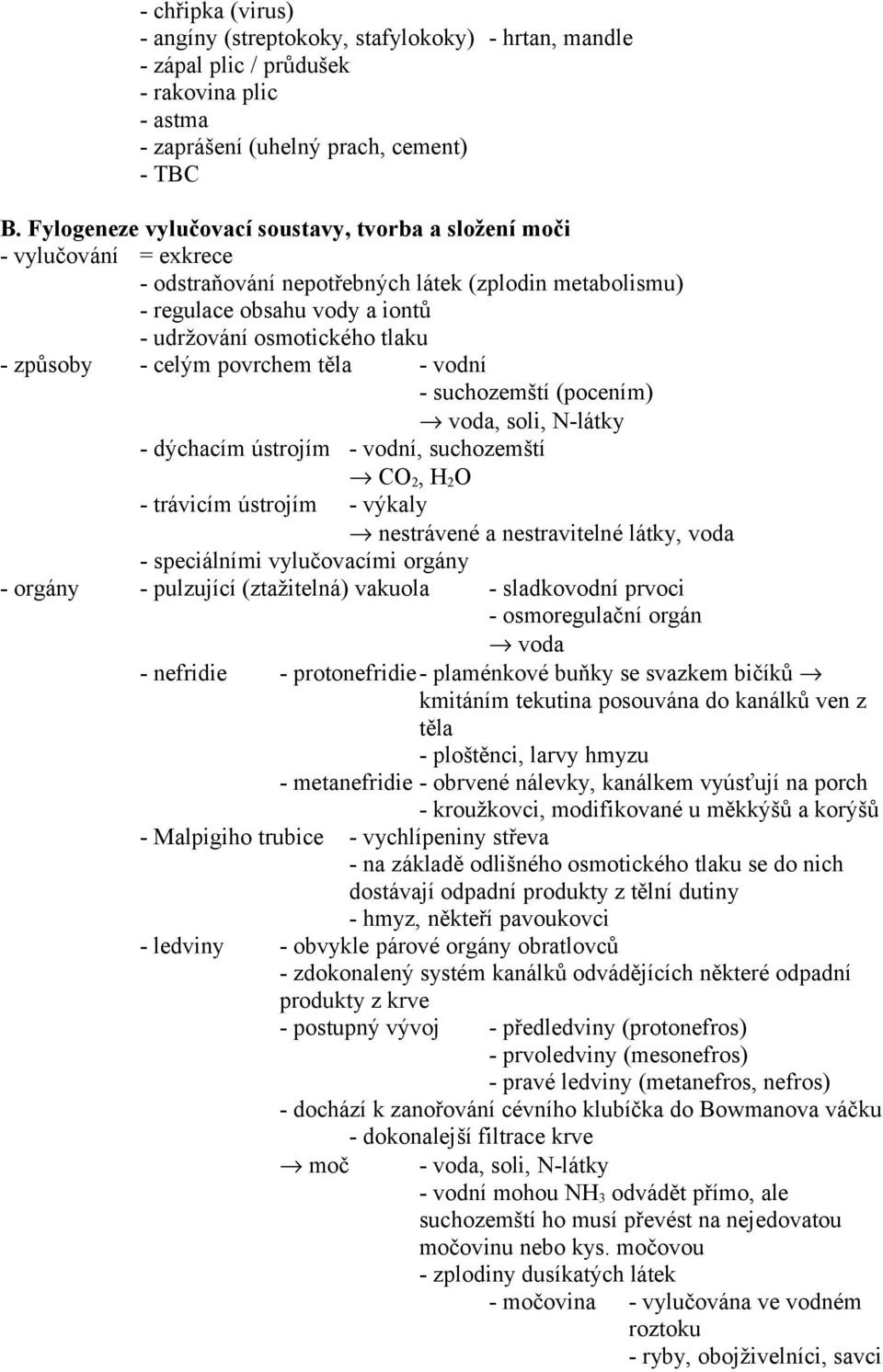 způsoby - celým povrchem těla - vodní - suchozemští (pocením) voda, soli, N-látky - dýchacím ústrojím - vodní, suchozemští CO 2, H 2 O - trávicím ústrojím - výkaly nestrávené a nestravitelné látky,