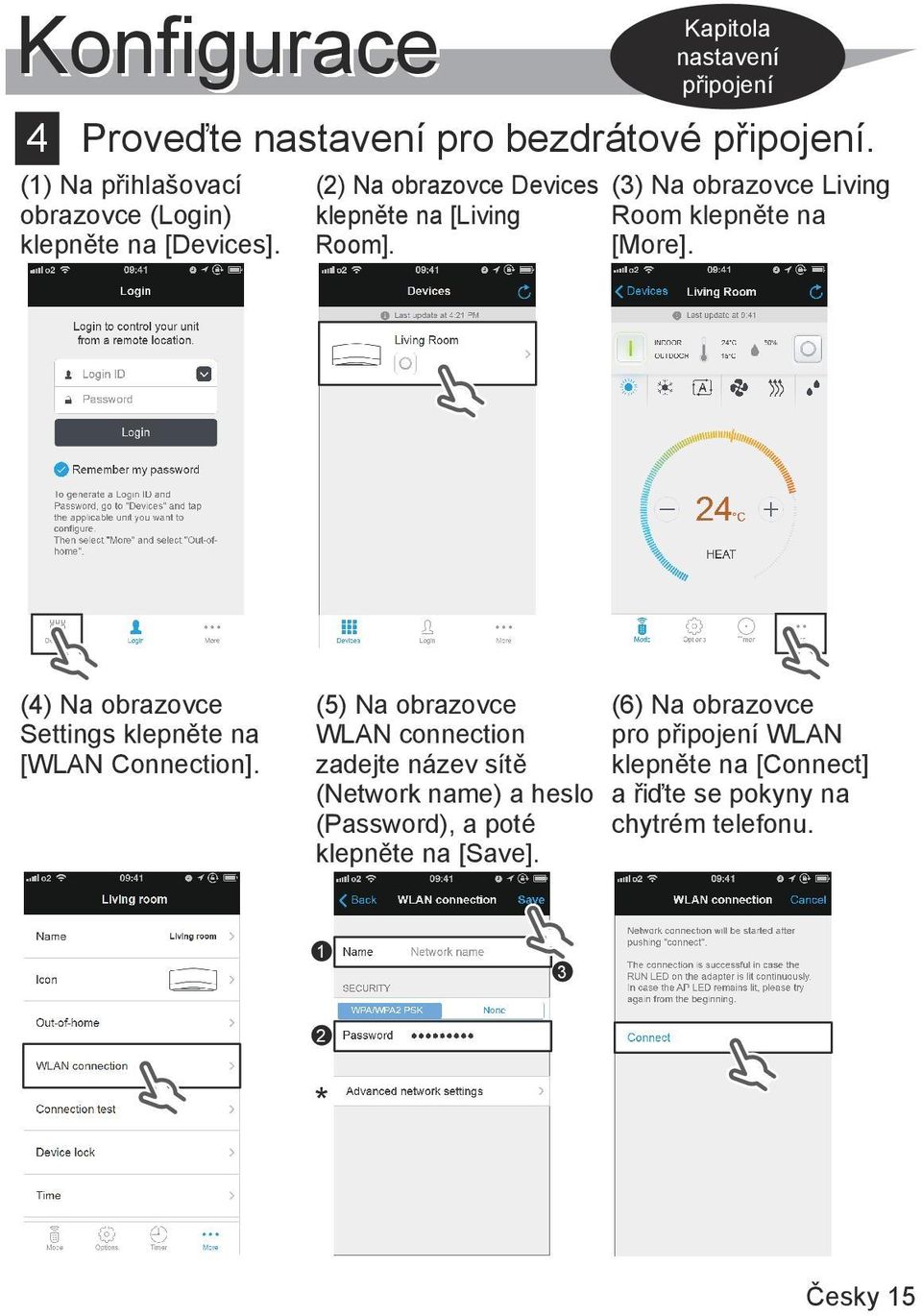 (4) Na obrazovce Settings klepněte na [WLAN Connection].