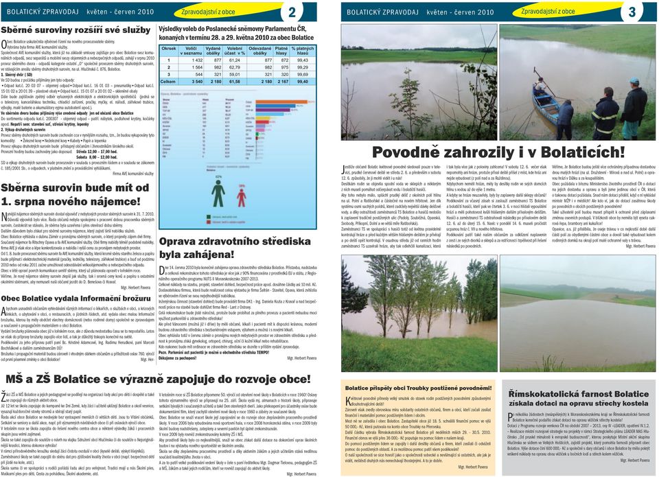 provoz sběrného dvora - odpadů kategorie ostatní O společně provozem sběrny druhotných surovin, ve stávajícím areálu sběrny druhotných surovin, na ul. Hlučínská č. 876, Bolatice. 1.