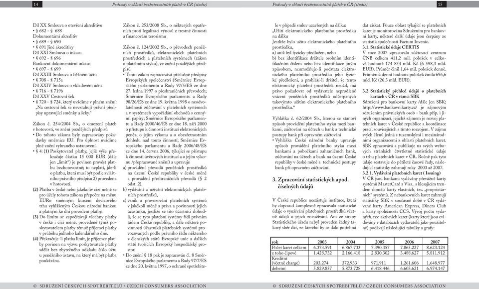 který uvádíme v plném znění: Na cestovní šek se nevztahují právní předpisy upravující směnky a šeky. Zákon č. 254/2004 Sb.