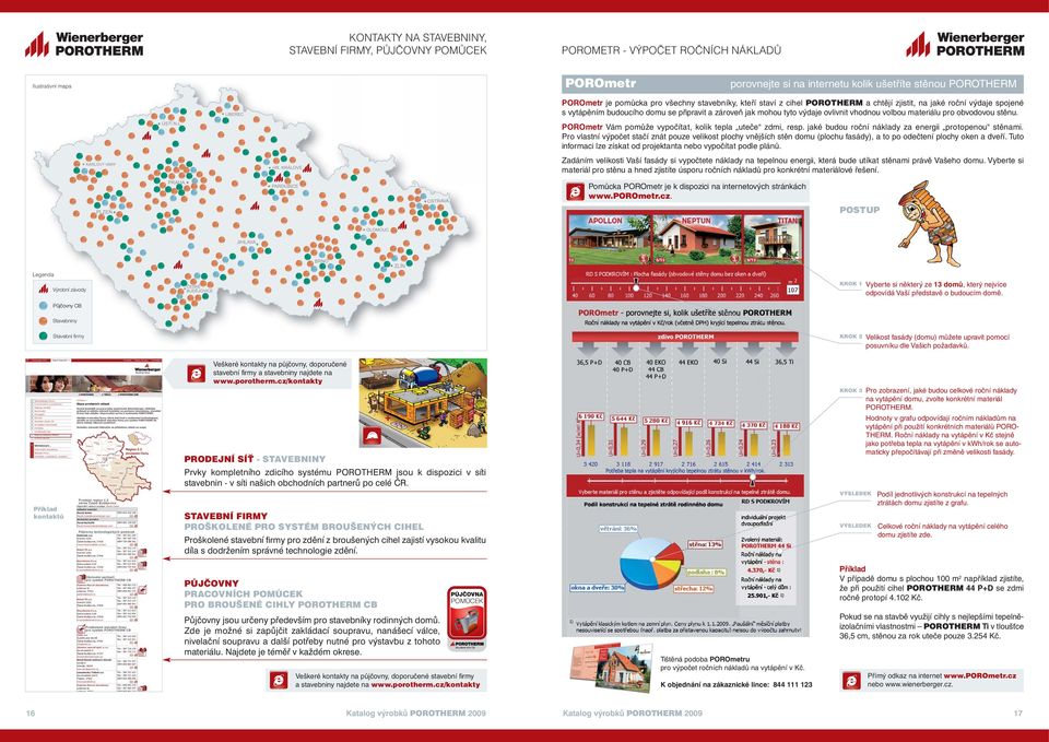 materiálu pro obvodovou stěnu. POROmetr Vám pomůže vypočítat, kolik tepla uteče zdmi, resp. jaké budou roční náklady za energii protopenou stěnami.