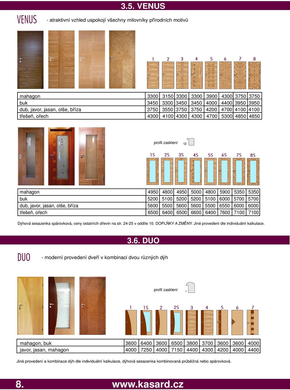 5700 dub, javor, jasan, olše, bříza 5600 5500 5600 5600 5500 6550 6000 6000 třešeň, ořech 6500 6400 6500 6600 6400 7600 7100 7100 Dýhová sesazenka spárovková, ceny ostatních dřevin na str.