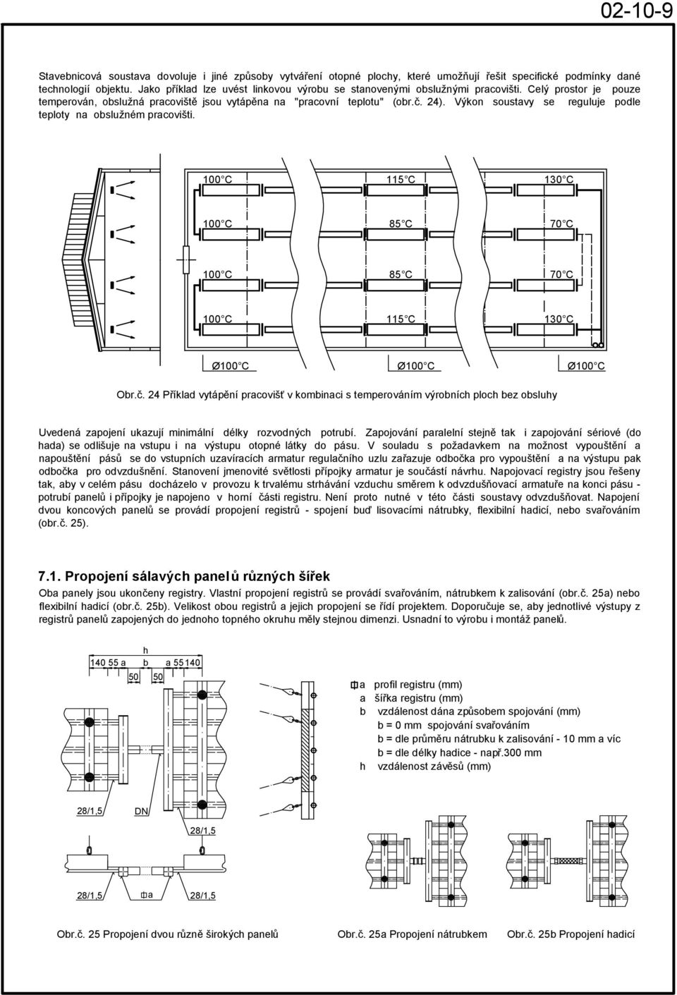 Výkon soustavy se reguluje podle teploty na obslužném pracovišti. 5 C 30 C 85 C 0 C 85 C 0 C 5 C 30 C Obr.č.