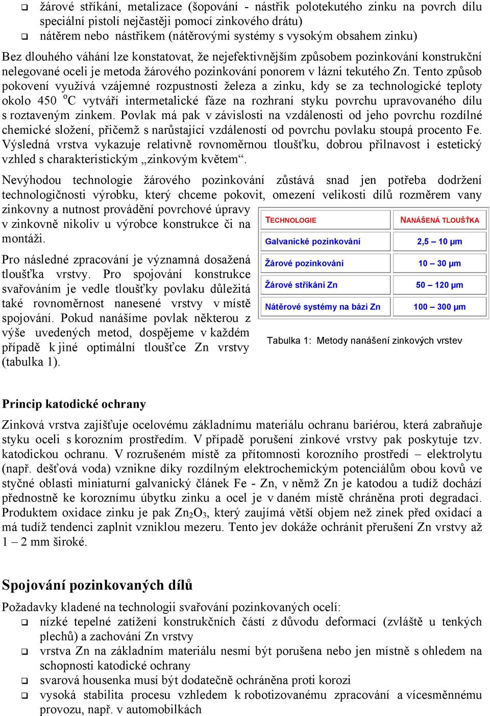 pozinkování ponorem v lázni tekutého Zn.