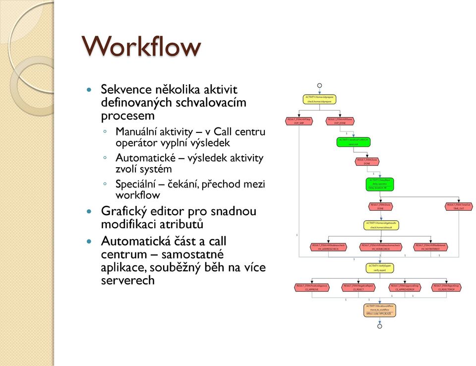 systém Speciální čekání, přechod mezi workflow Grafický editor pro snadnou modifikaci