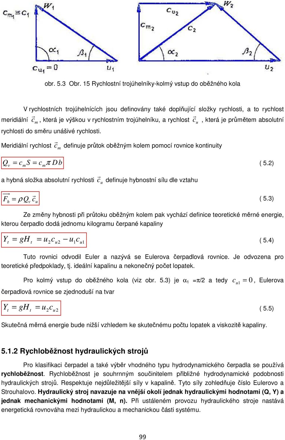 trojúhelníku, a rychlost rychlosti do směru unášivé rychlosti.