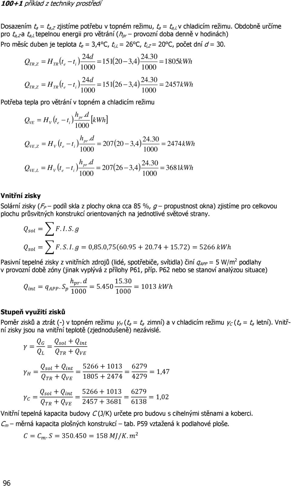 24d QTR, Z TR 1805 ( t t ) 151( 20 3,4) kwh 24d QTR, Z TR 2457 ( t t ) 151( 26 3,4) kwh Potřeba tepla o větrání v topném a chladicím režimu Q VE V h. d ( t t ) [ kwh] e i h.