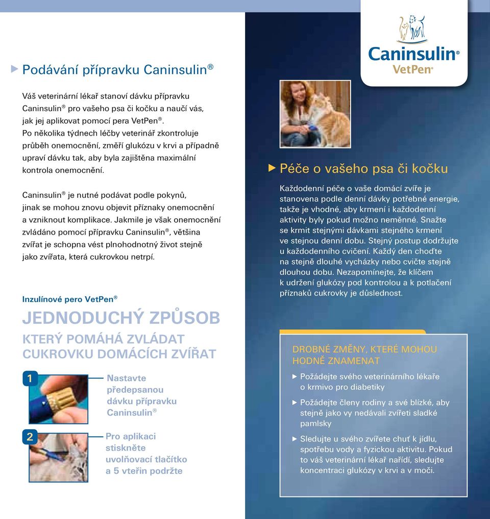 Caninsulin je nutné podávat podle pokynů, jinak se mohou znovu objevit příznaky onemocnění a vzniknout komplikace.