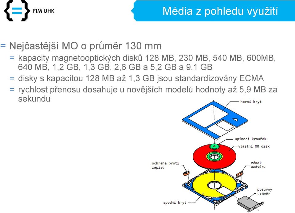 2,6 GB a 5,2 GB a 9,1 GB = disky s kapacitou 128 MB až 1,3 GB jsou
