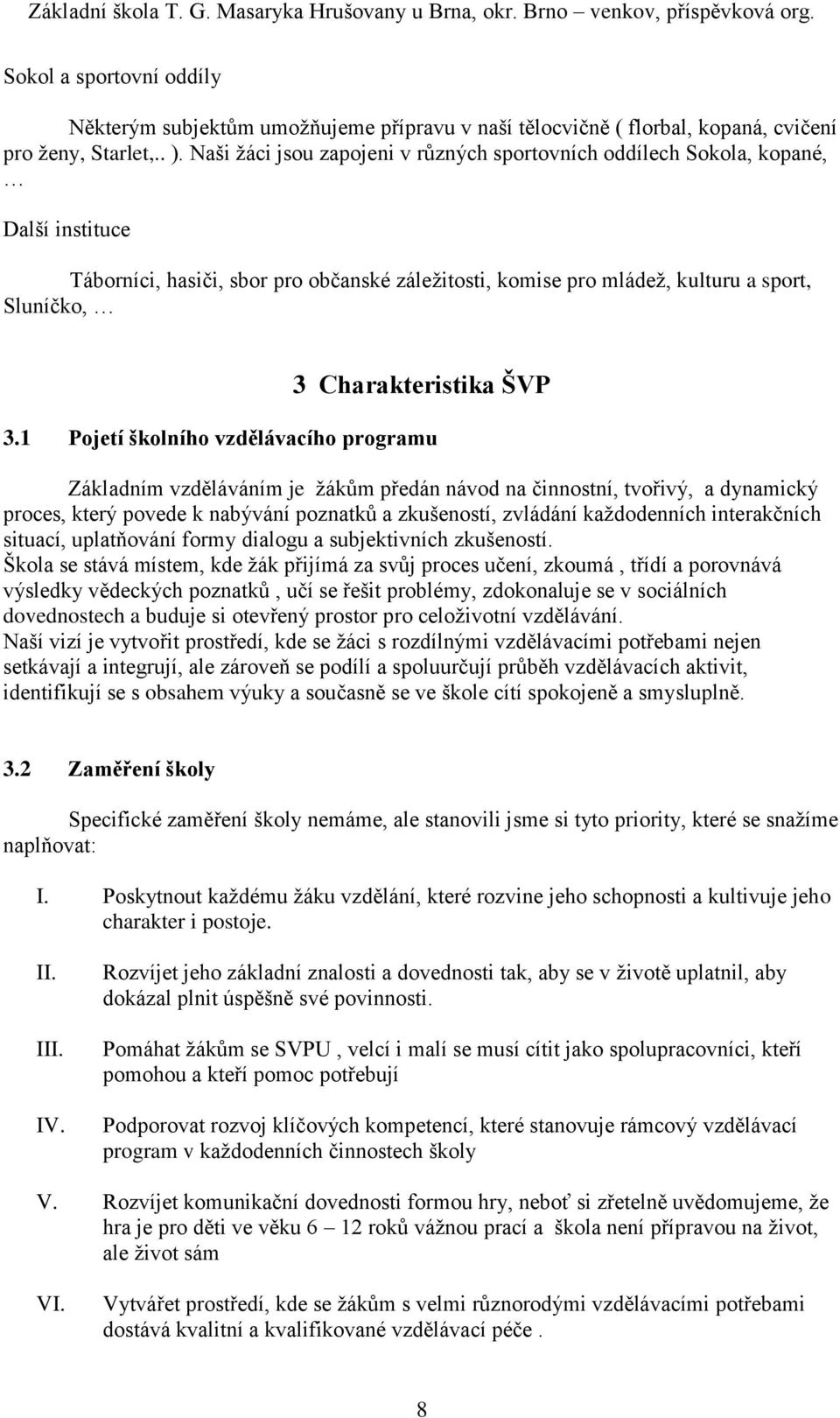 Charakteristika ŠVP 3.