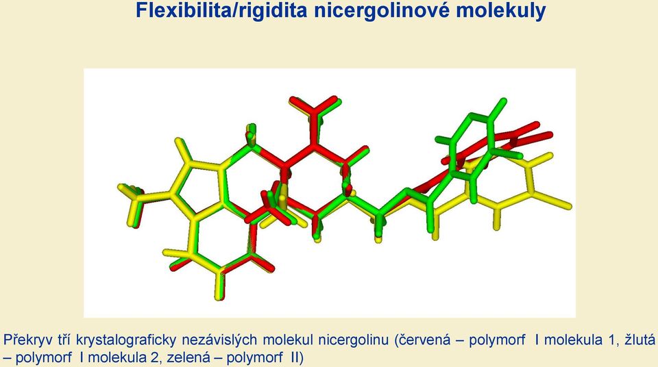 molekul nicergolinu (červená polymorf I